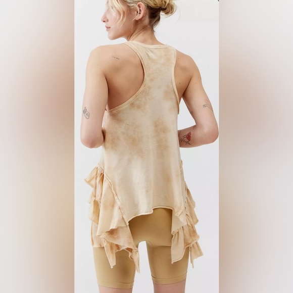New! Urban Outfitters Lea Racerback Ruffles Tunic Tank Top size Small - Picture 2 of 5